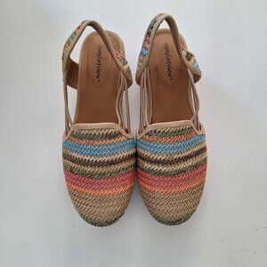 Comfort view Womens Size 10W Slingback BoHo look Espadrille